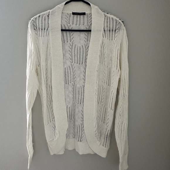 White knitted open cardigan, Size M - Picture 2 of 2